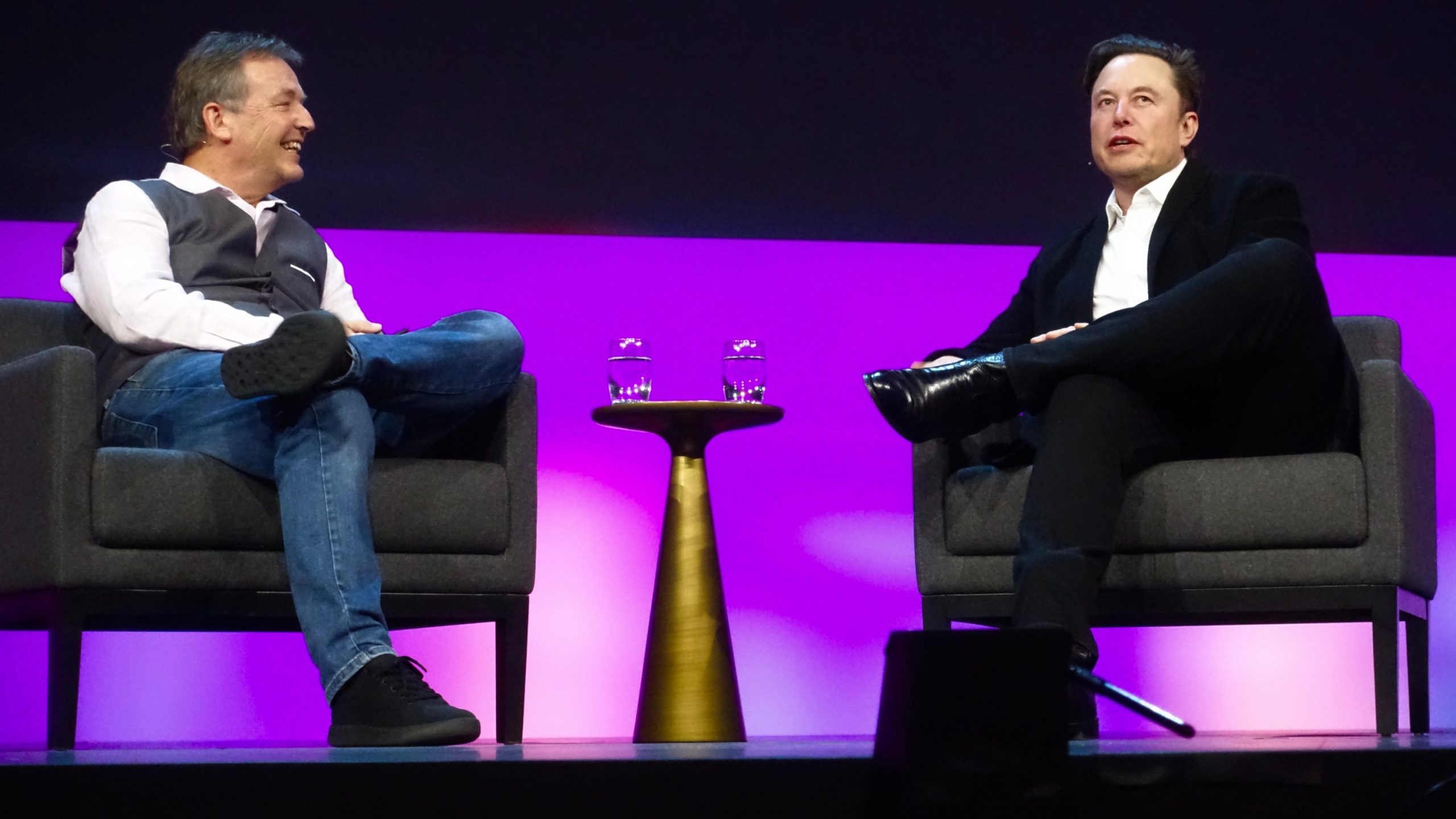 elon musk and steve jurvetson sitting onstage