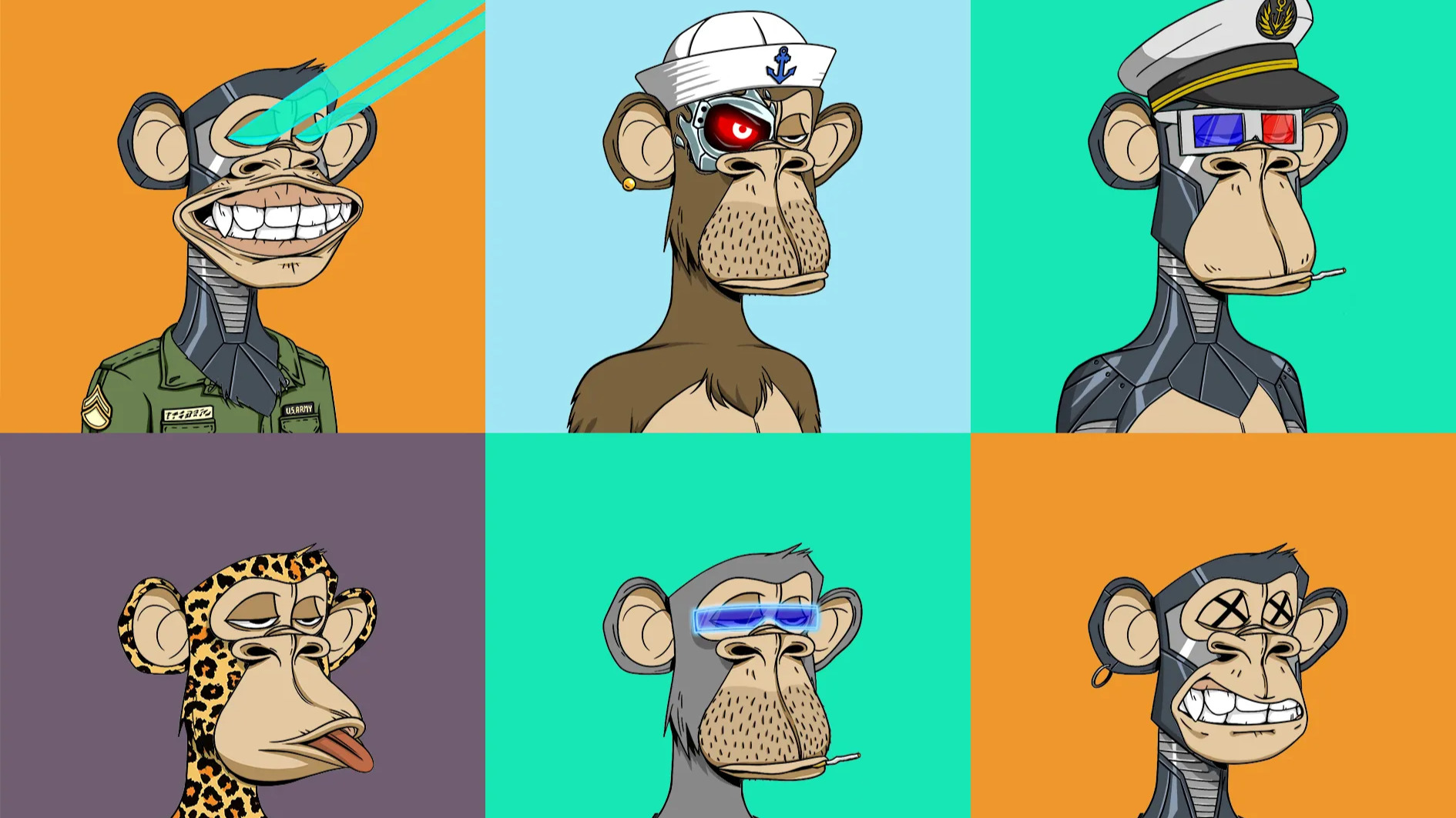 grid of ape yacht club nfts